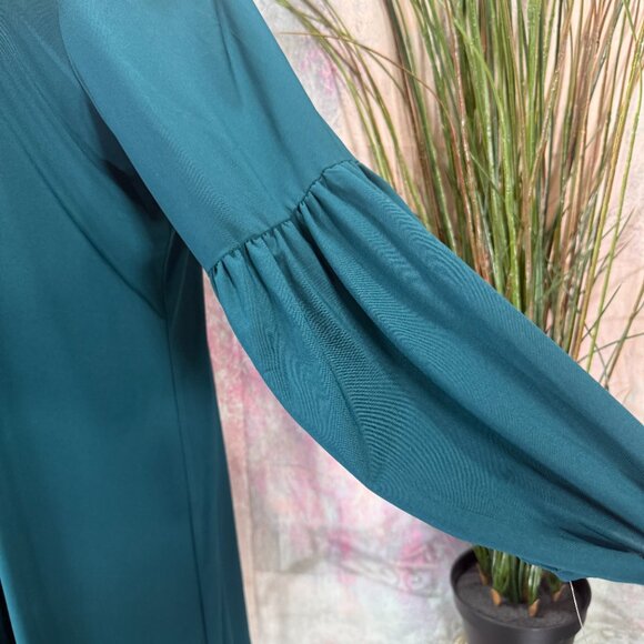 NEW 📌MN Neiman Marcus Teal Timeless Long Sleeves Plus Size Swing Dress - Picture 5 of 16